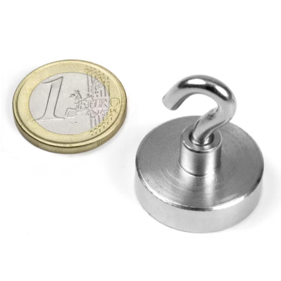 Íman em Recipiente com Gancho Ø25 mm