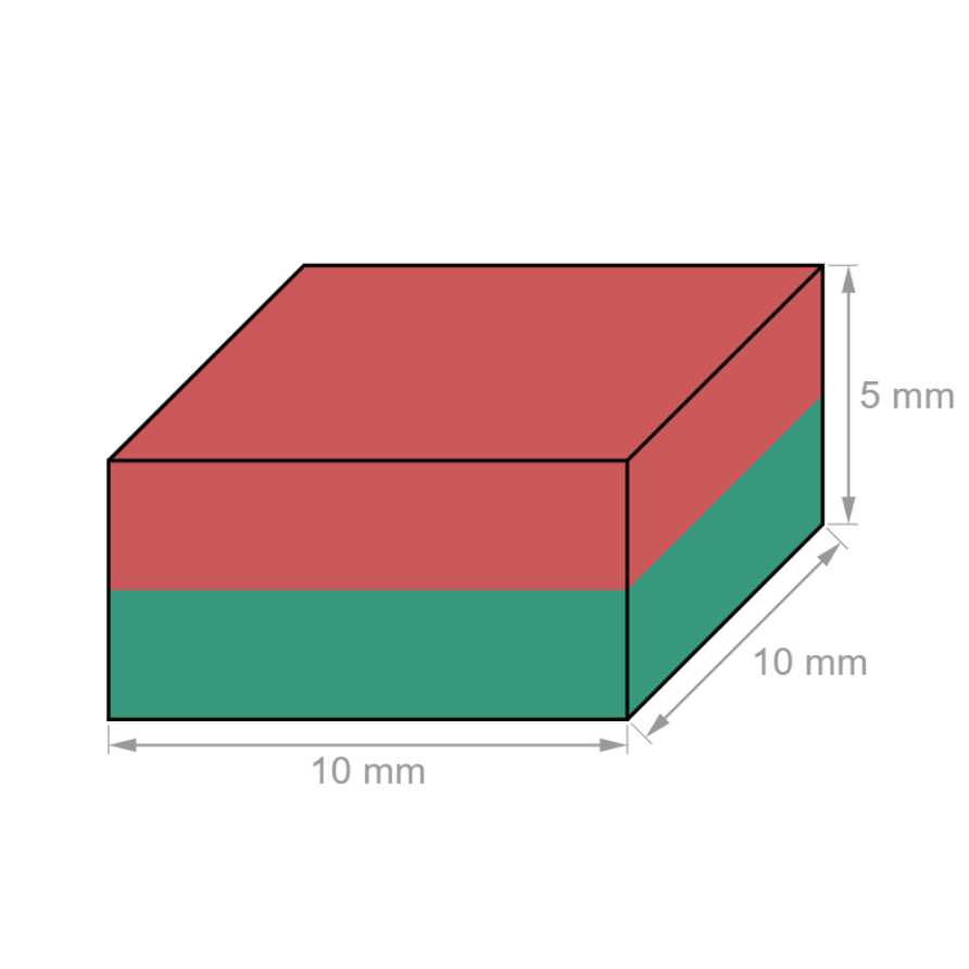 Íman em Bloco 10 x 10 x 5 mm