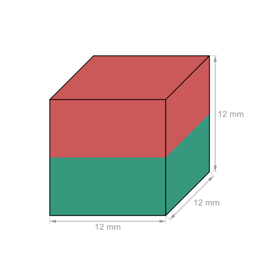 Íman em Cubo 12 mm