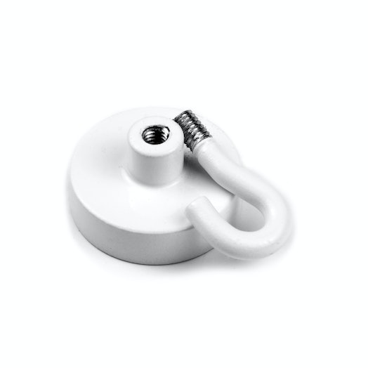 Íman em Recipiente com Gancho Ø25,3 mm branco