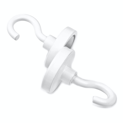 Íman em Recipiente com Gancho Ø32,3 mm branco