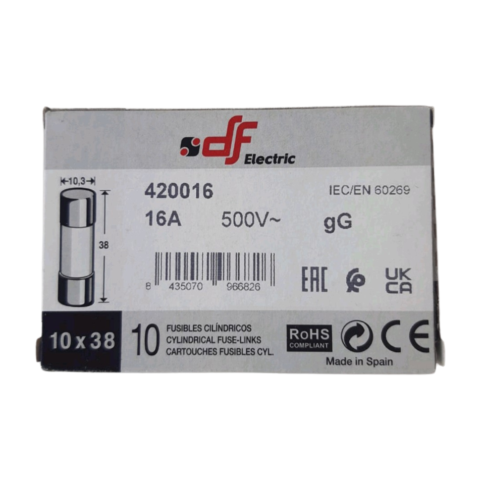 Fusível 16A 500V 10×38 mm