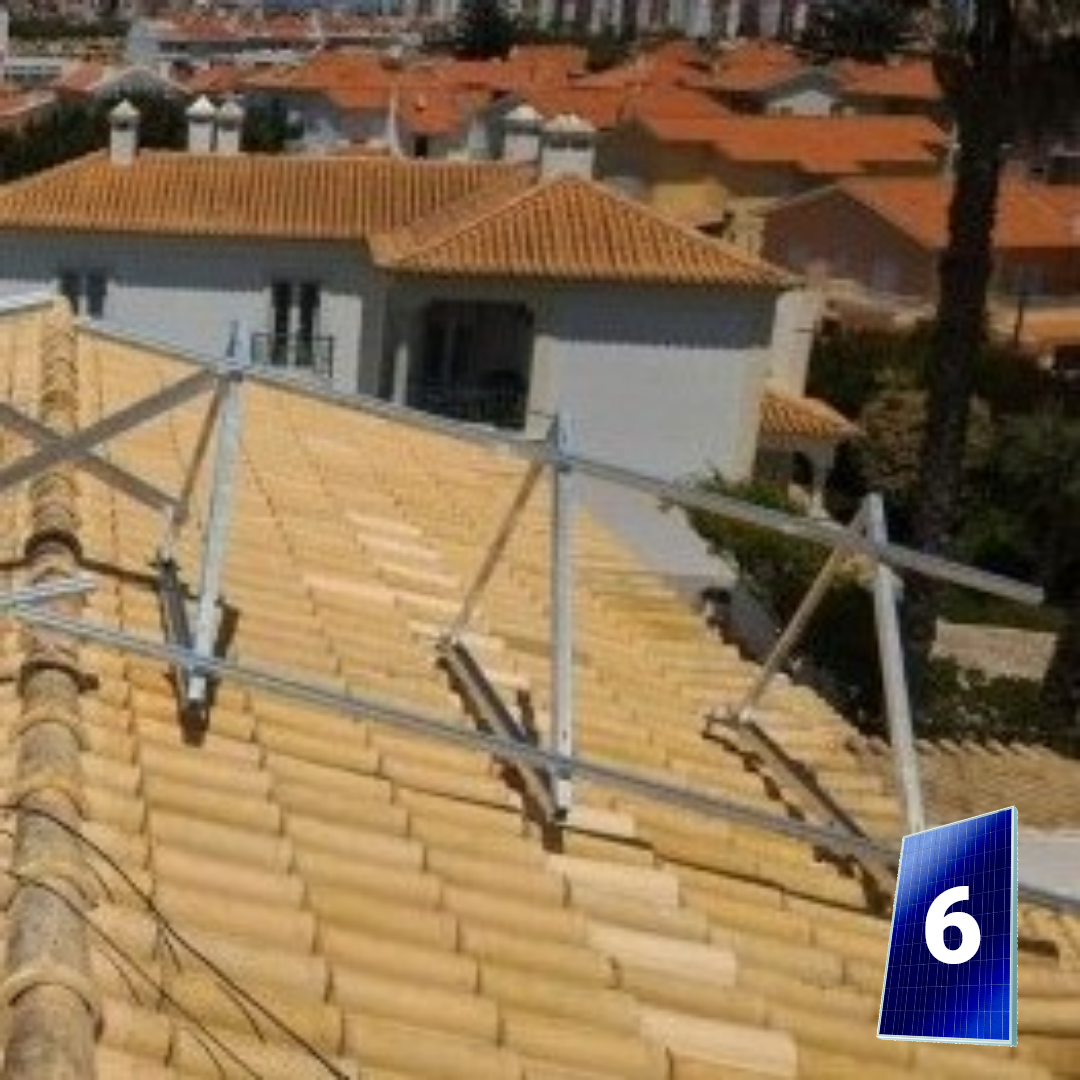 Kit com Triângulos e Gancho Salva-Telha para 6 Módulos