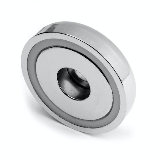 Íman em Recipiente com Furo Ø48 mm furo cilíndrico