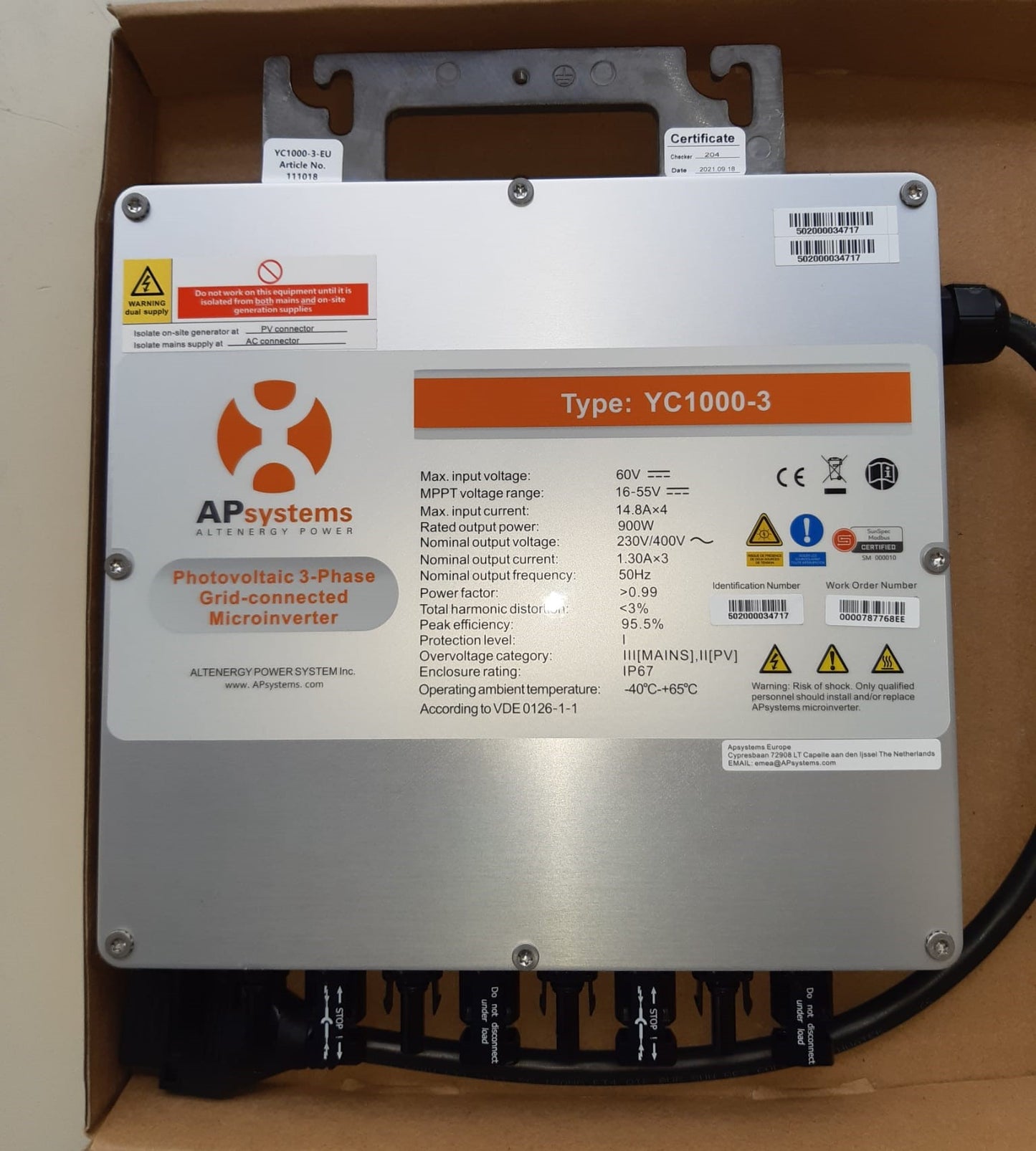 Microinversor APS YC1000-3 Trifasico