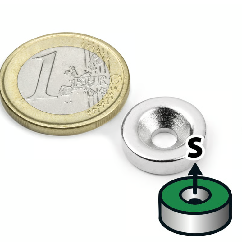 Íman em Disco para Aparafusar Ø 15 mm Sul