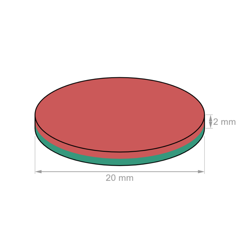 Íman em Disco Ø20 x 2 mm